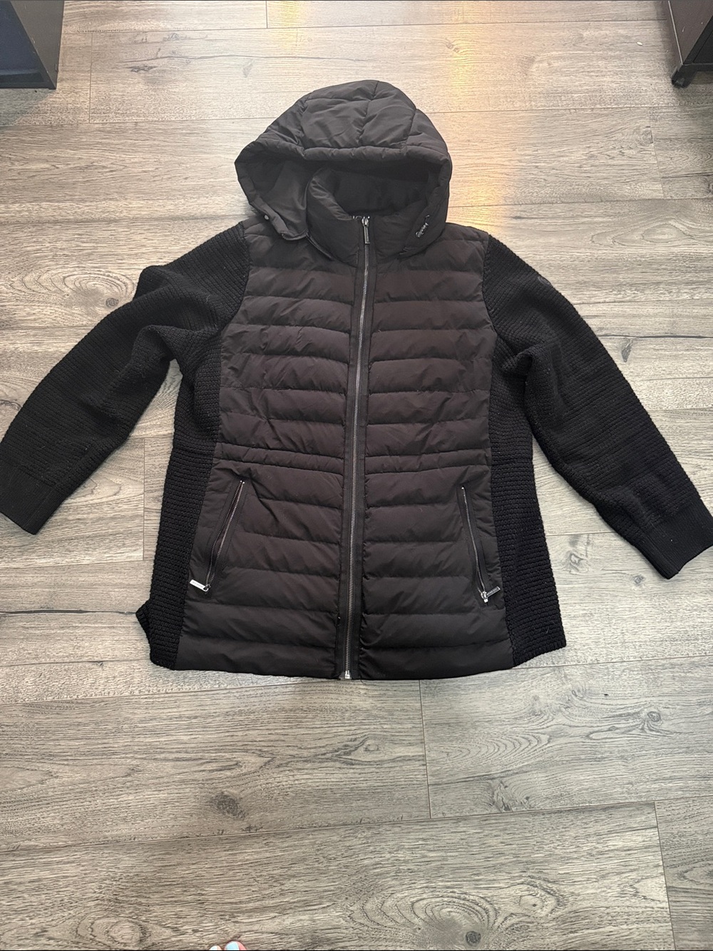 Women’s Black Hooded Quilted Coat